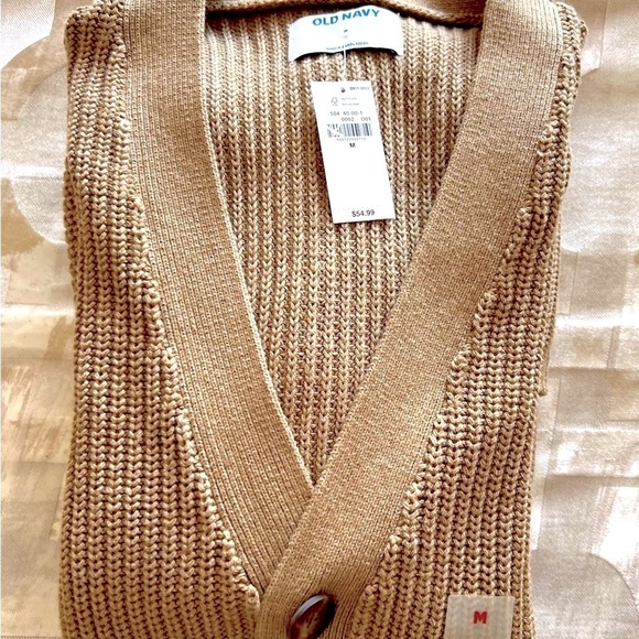 Old Navy Tan Cardigan Sweater Classic Knit - Picture 10 of 10